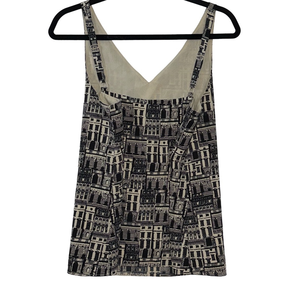 BANANA REPUBLIC Artsy Black & Cream Layering Tank. Feminine Preppy Chic Large - Picture 4 of 6